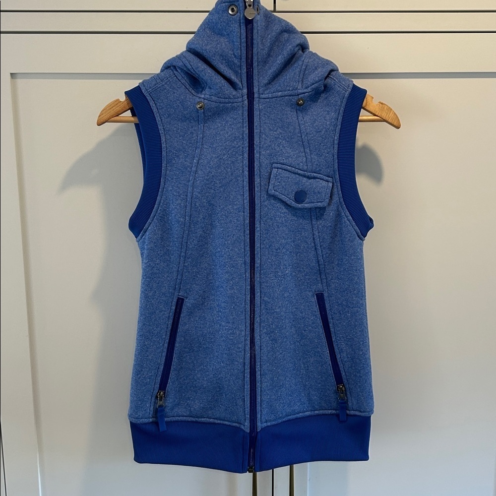 Burton Dryride Royal Blue Zippered Hoodie Vest Size XS - Picture 8 of 11